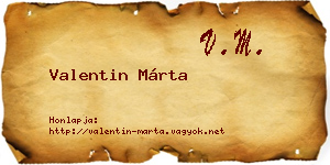 Valentin Márta névjegykártya
